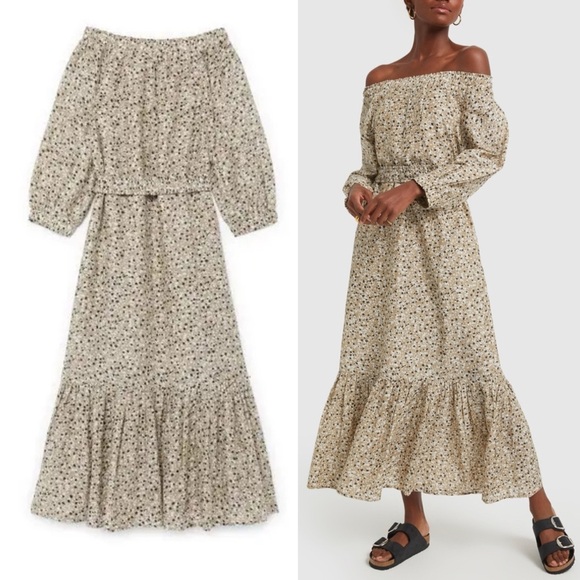 Mirth Dresses & Skirts - Mirth Cotton Silk Nashville Dress Mushroom Field Flower Cottagecore Boho M